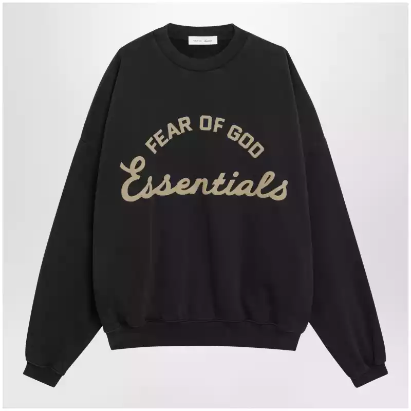 192SP264451F_S_FEARE-FB.x Fear of God Essentials Training 90s black cotton fleece sweatshirt