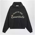 Fear of God Essentials Training 90s black cotton fleece sweatshirt