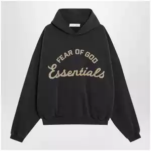 Fear of God Essentials Training 90s black cotton fleece sweatshirt