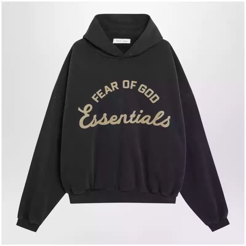 Fear of God Essentials Training 90s black cotton fleece sweatshirt