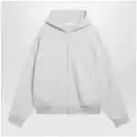 Fear of God Essentials Light grey mélange cotton fleece zip-up sweatshirt