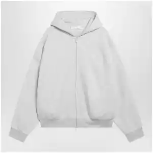Fear of God Essentials Light grey mélange cotton fleece zip-up sweatshirt