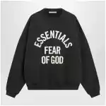 Fear of God Essentials Black cotton crewneck sweatshirt