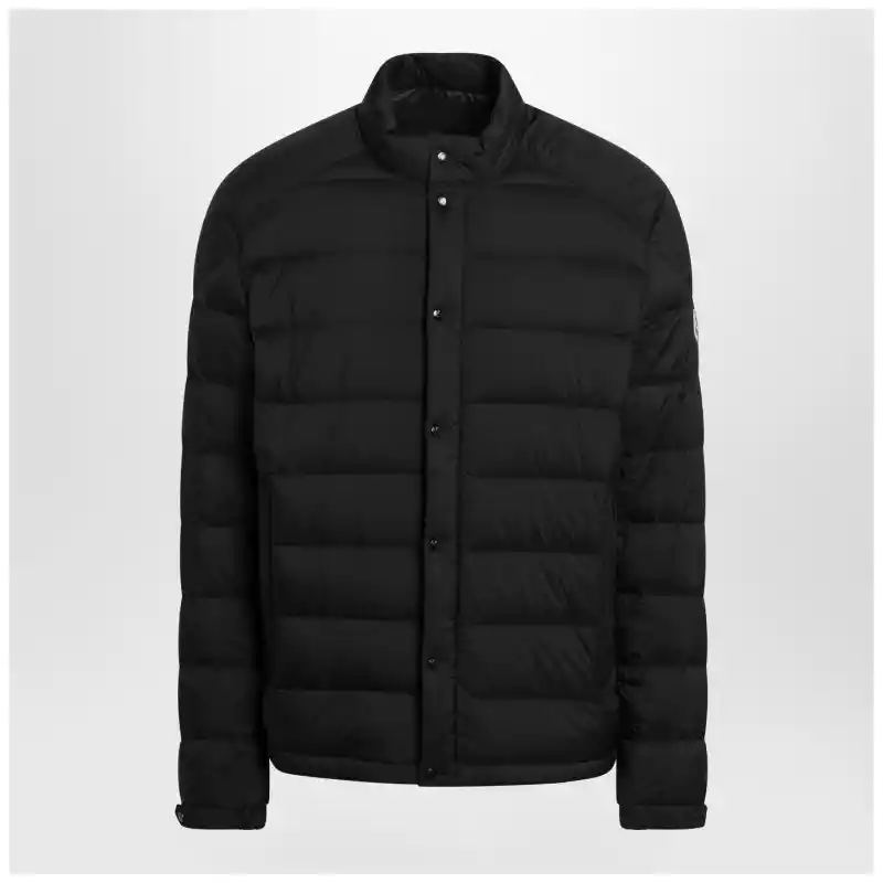 Moncler Slim-fit down jacket in black shell with applied logo