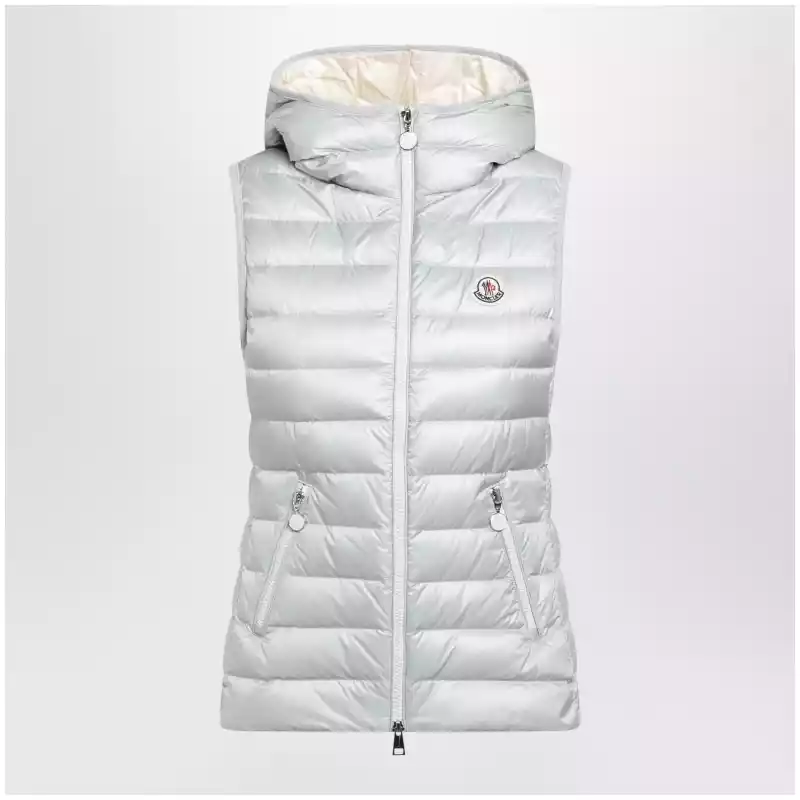 Moncler Glygosse hooded down vest in green nylon