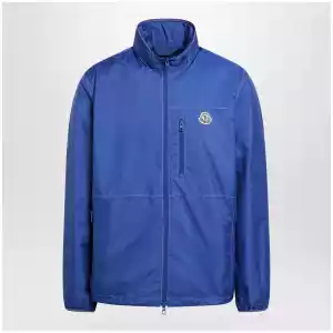Moncler Arrakis rainwear jacket in bright blue with removable hood