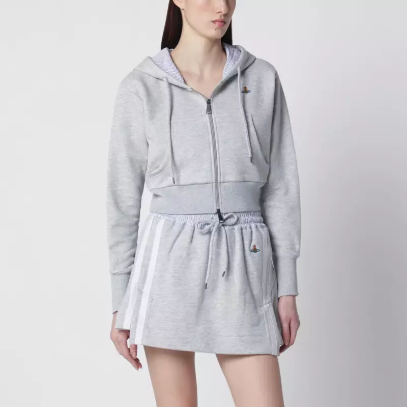 Vivienne Westwood Grey cropped sweatshirt with Orb logo