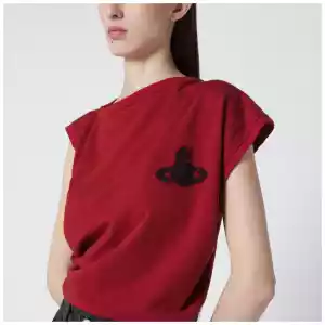 Vivienne Westwood Red asymmetric sweater with Orb logo