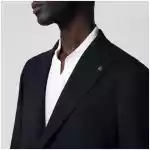 Tagliatore Single-breasted blue textured wool jacket