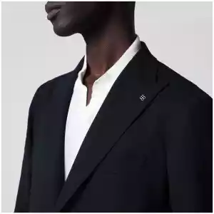 Tagliatore Single-breasted blue textured wool jacket