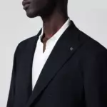 Tagliatore Single-breasted blue textured wool jacket