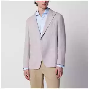 Tagliatore Single-Breasted Herringbone Jacket Lilac