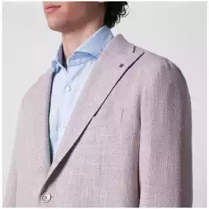 Tagliatore Single-Breasted Herringbone Jacket Lilac