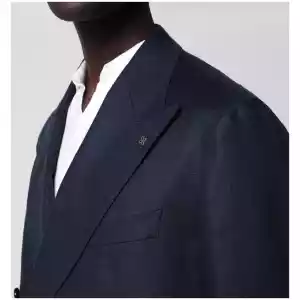 Tagliatore Double-breasted blue linen jacket