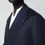 Tagliatore Double-breasted blue linen jacket