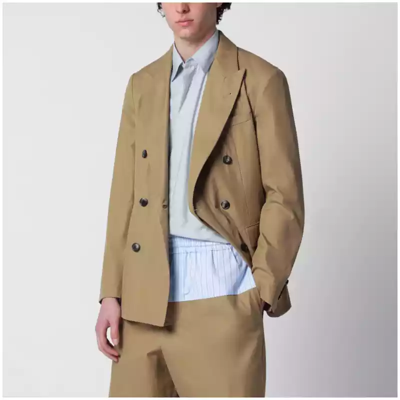 204073103_S_DRVNO-102.a-1 Dries Van Noten Camel double-breasted jacket