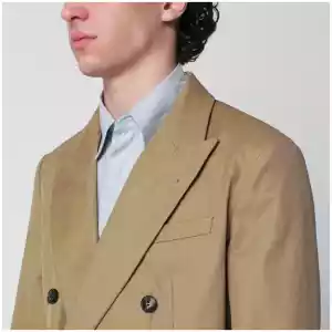 Dries Van Noten Camel double-breasted jacket