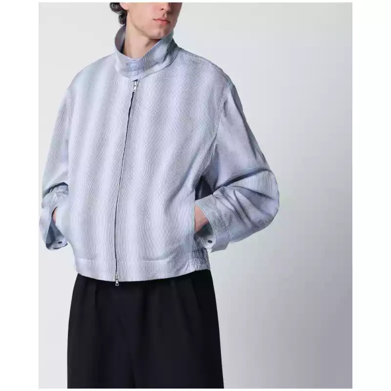 205283063_S_DRVNO-504.a-1 Dries Van Noten Textured striped zip jacket