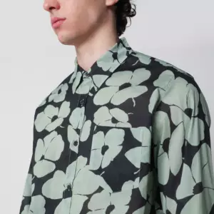 Dries Van Noten Shirt with Floral Print Pistachio Color