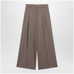 Dries Van Noten Wide-leg pinstripe wool trousers