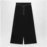 Dries Van Noten Wide-leg black wool trousers