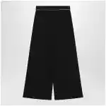 Dries Van Noten Wide-leg black wool trousers