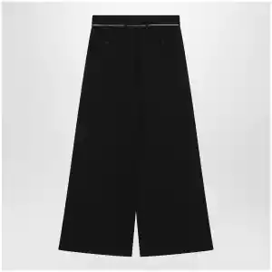 Dries Van Noten Wide-leg black wool trousers