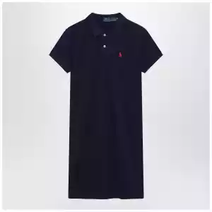 Polo Ralph Lauren Mini abito a polo in cotone blu navy