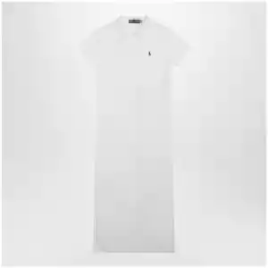 Polo Ralph Lauren Long dress in white cotton with logo
