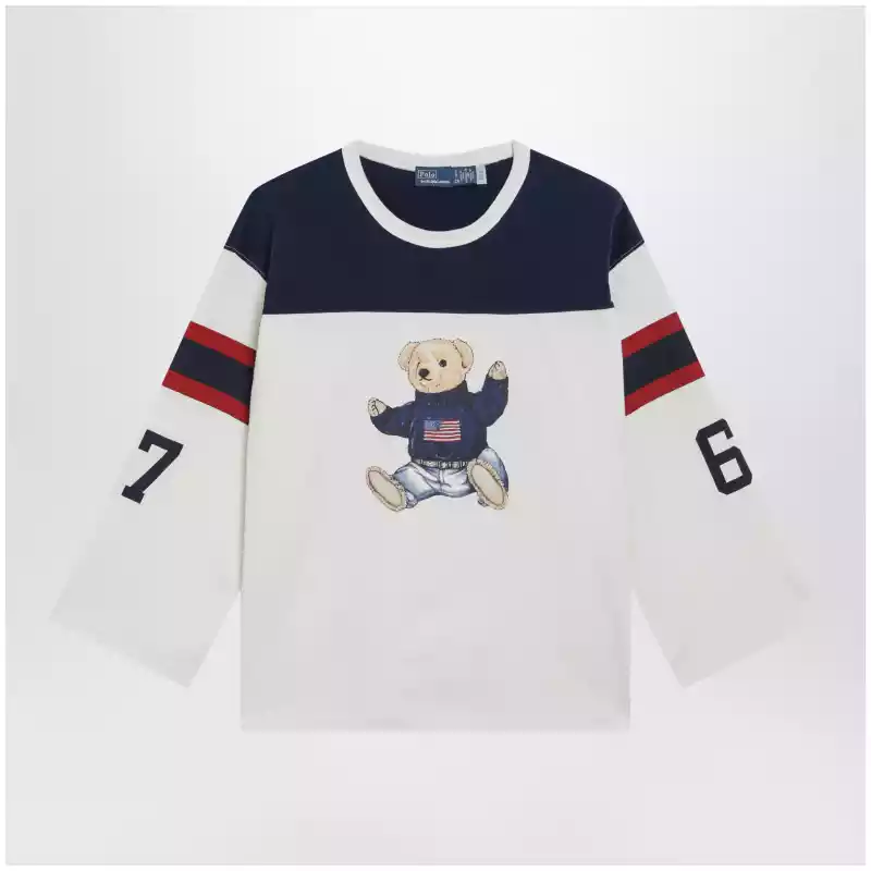 Polo Ralph Lauren Polo Bear oversized cotton T-shirt in white/navy