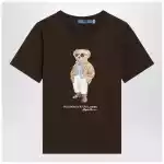 Polo Ralph Lauren Brown cotton jersey Polo Bear T-shirt