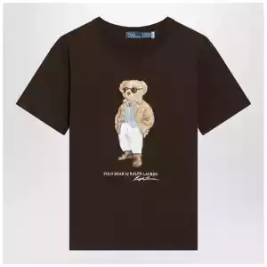 Polo Ralph Lauren Brown cotton jersey Polo Bear T-shirt