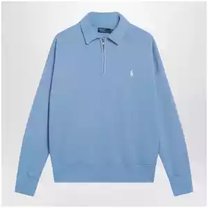 Polo Ralph Lauren Light Blue Half-Zip Cotton Sweatshirt