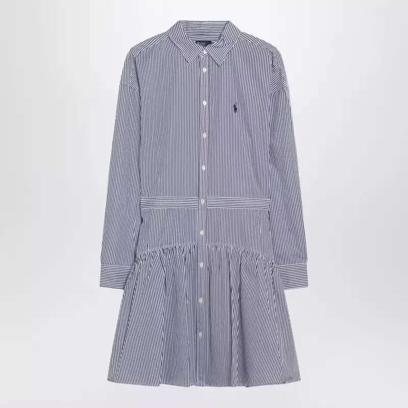 211B22754001CO_S_POLOR-WF.x Polo Ralph Lauren Blue and white striped shirt dress