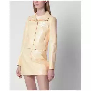 Courreges Courrèges Reedition high-neck vinyl jacket in orange