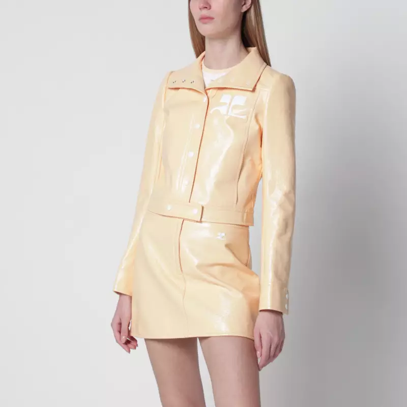 Courreges Courrèges Reedition high-neck vinyl jacket in orange