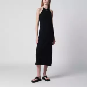 Courreges Courrèges Long halterneck jersey dress in cotton, black