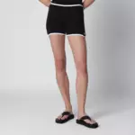 Courreges Courrèges Contrast mini jersey shorts in black cotton