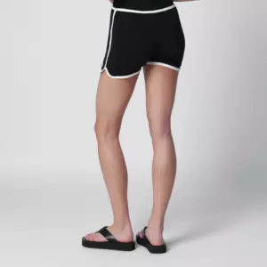 Courreges Courrèges Contrast mini jersey shorts in black cotton