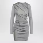 The Attico Draped grey mini dress
