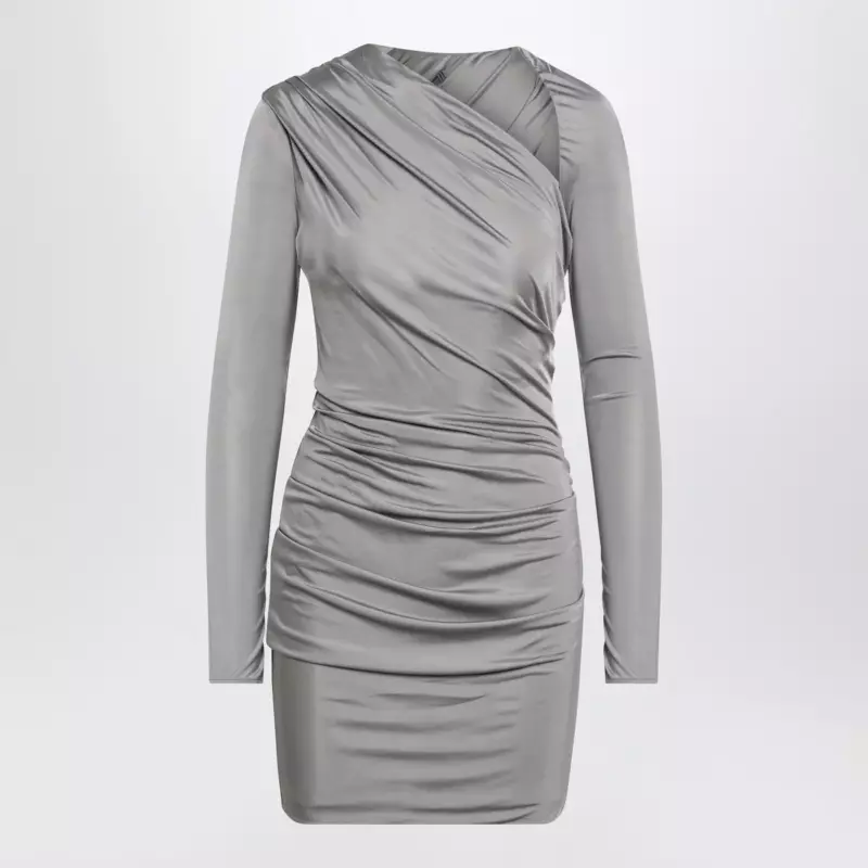 The Attico Draped grey mini dress