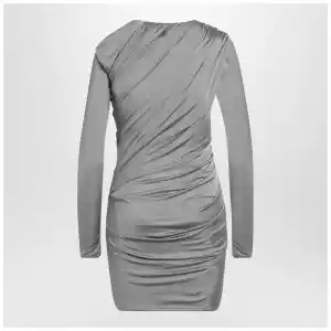 The Attico Draped grey mini dress