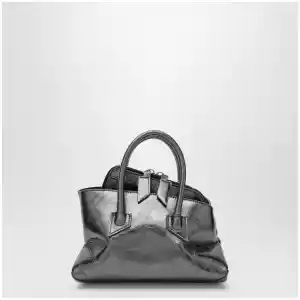 The Attico La Passeggiata Mini dark grey cracked laminated leather bag
