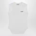 The Attico White tank top with shaped hem