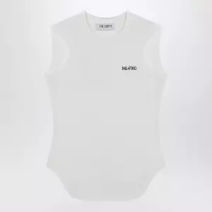 The Attico White tank top with shaped hem