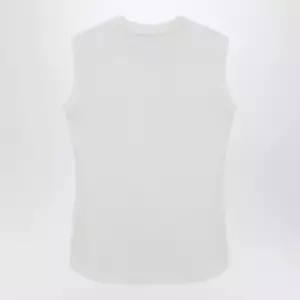 The Attico White tank top with shaped hem