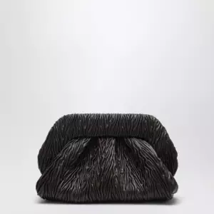 THEMOIRè Brown Gathered Vegan Leather Clutch