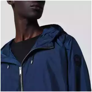 Drift hooded jacket in navy blue by Canada Goose