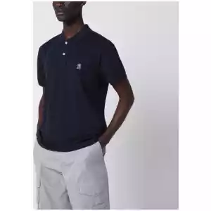 Parajumpers Navy blue polo shirt with logo patch