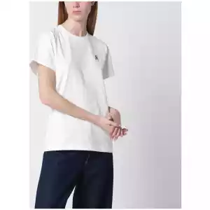 Parajumpers White cotton T-shirt with logo patch